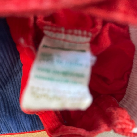 Red Corduroy Overalls with Elephant Design - Picture 4 of 5
